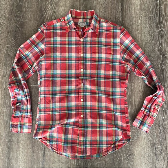 J. Crew Other - J. Crew Red & Mutli-Colored Plaid Button Down Shirt XS